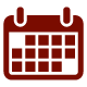 An illustration of a red calendar.