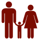 Red man, women, and child holding hands