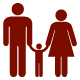 An illustration of two individuals holding hands with a children.