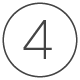 The number four inside of a circle.