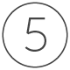 The number five inside of a circle.