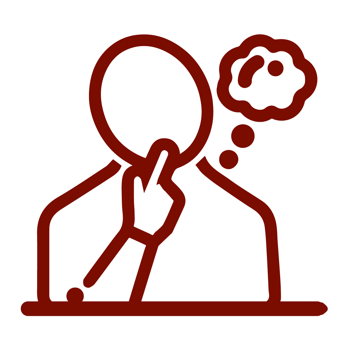 An illustration of a person thinking.