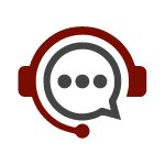 An illustration of a chat bubble with a headset wrapped around it.