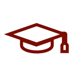 an illustration of a red graduation cap. 