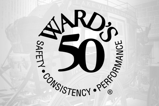 Ward's 50 logo in front of a stage coach.